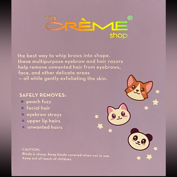 NWT•The Crème Shop/Fuzzy Friends Derma-plane razors 5pk - Picture 4 of 5